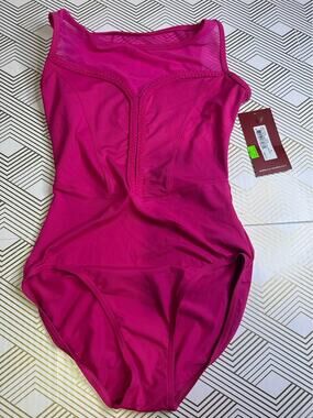 NWT Mirella Miami Tank Leotard in electric pink size medium
